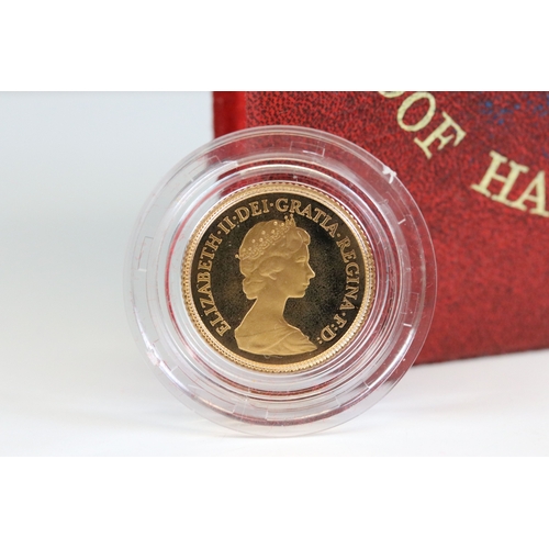 414 - A Royal Mint United Kingdom Queen Elizabeth II 1980 gold proof half sovereign coin, encapsulated wit... 