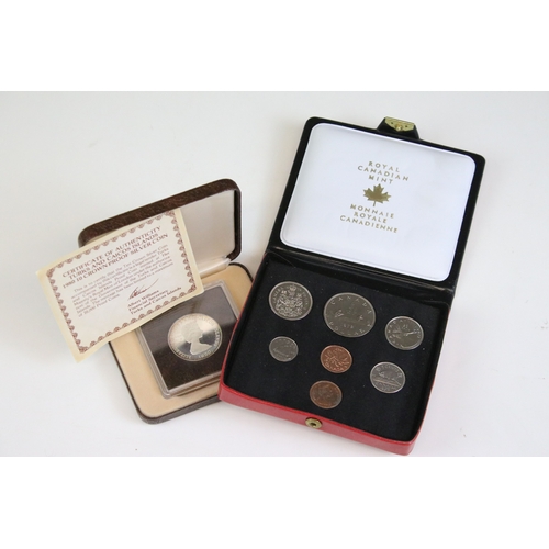 415 - A Royal Canadian Mint 1972 annual coin year set to include silver together with a Turks And Caicos I... 