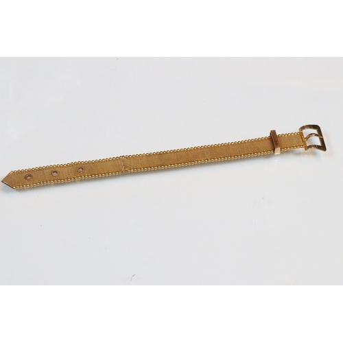 7 - 19th Century Victorian 9ct gold mesh bracelet in the form of a belt with buckle clasp and three buck... 