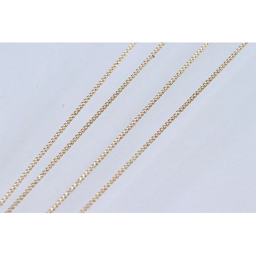 227 - 9ct gold and pendant necklace having a fine link chain with a pear cut opal cabochon (marked marked ... 