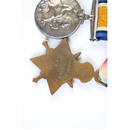 433 - A British World War One / WW1 full size medal trio to include Victory medal, British War medal and t... 