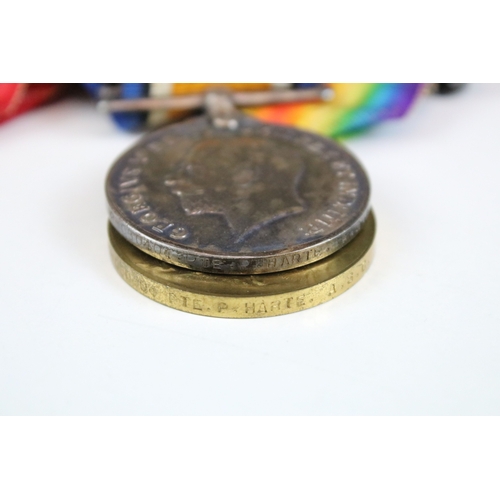 433 - A British World War One / WW1 full size medal trio to include Victory medal, British War medal and t... 