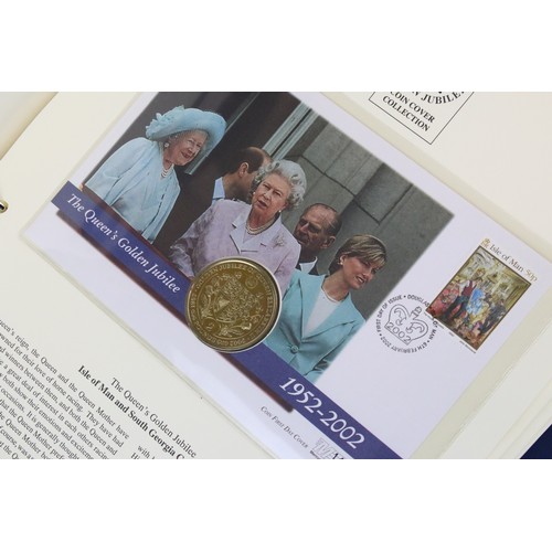 419 - A collection of Westminster Mint Queen Elizabeth II 2002 Golden Jubilee coin covers within two origi... 