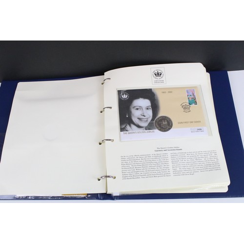 419 - A collection of Westminster Mint Queen Elizabeth II 2002 Golden Jubilee coin covers within two origi... 