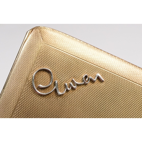 12 - Art Deco 9ct gold compact, together with a 9ct gold cigarette case. The compact of octagonal form wi... 