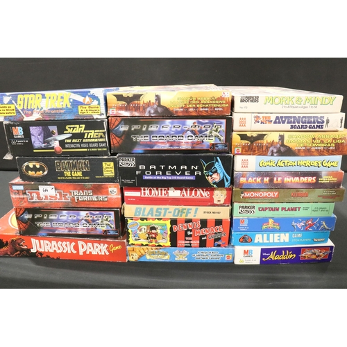 64 - 23 Boxed TV / Film / Sci Fi board games to include Parker Captain Planet, Parker Jurassic Park, Park... 