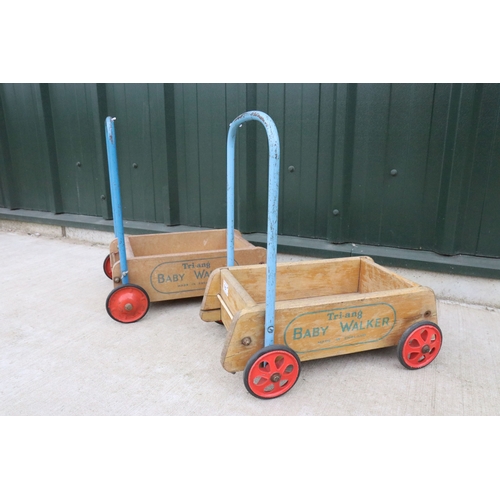 70 - Five ride on / walk along toys to include 2 x Triang Baby Walker, Raleigh Childs Trike, Triang Child... 