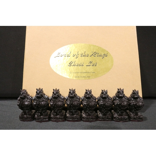 71 - Boxed Tolkien Enterprises 1994 Lord of the Rings Chess Set pieces with paperwork, no board