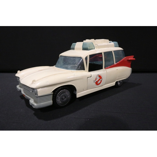 81 - Four 80/90s play worn play sets and accessories to include Kenner The Real Ghostbusters ECTO 1, Blue... 
