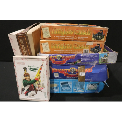 83 - Six boxed figure play sets to include 3 x Britains Knights of the Sword (Castle Set, Lion Castle & S... 