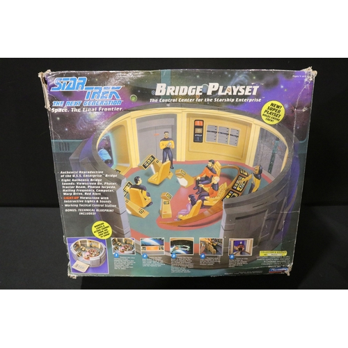 92 - Three boxed Playmates Bandai Star Trek The Next Generation play sets to include Bridge Playset, Borg... 