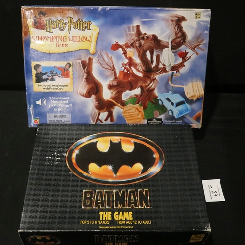 63 - 28 Boxed TV / Film / Sci Fi related board games to include Mattel Harry Potter Whomping Willow, seal... 