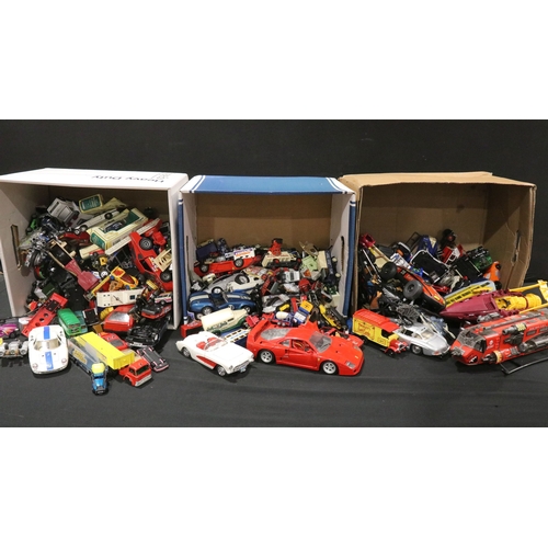 66 - Quantity of play worn diecast, plastic and metal models to include Matchbox, Corgi, Burago, Polistil... 