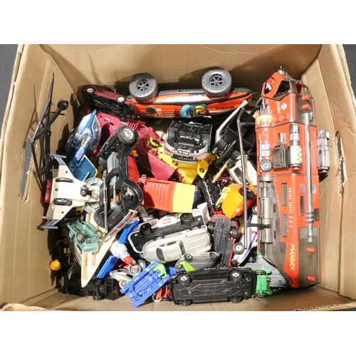 66 - Quantity of play worn diecast, plastic and metal models to include Matchbox, Corgi, Burago, Polistil... 
