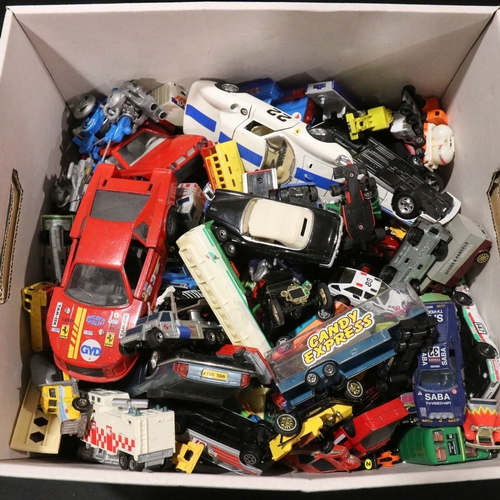 66 - Quantity of play worn diecast, plastic and metal models to include Matchbox, Corgi, Burago, Polistil... 