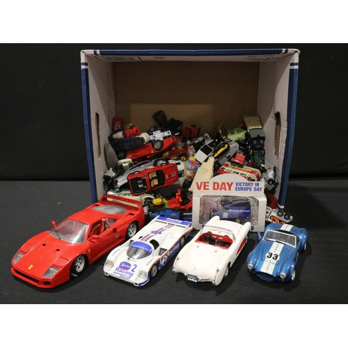 66 - Quantity of play worn diecast, plastic and metal models to include Matchbox, Corgi, Burago, Polistil... 