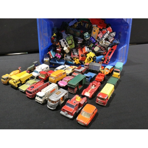 77 - Quantity of play worn diecast models to include Matchbox and Corgi mainly circa 1970s  featuring roa... 