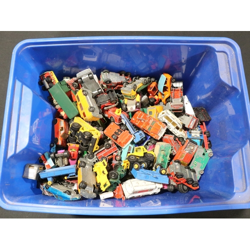 77 - Quantity of play worn diecast models to include Matchbox and Corgi mainly circa 1970s  featuring roa... 
