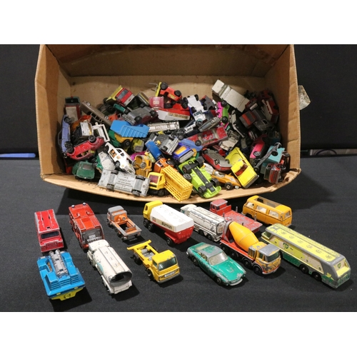 77 - Quantity of play worn diecast models to include Matchbox and Corgi mainly circa 1970s  featuring roa... 