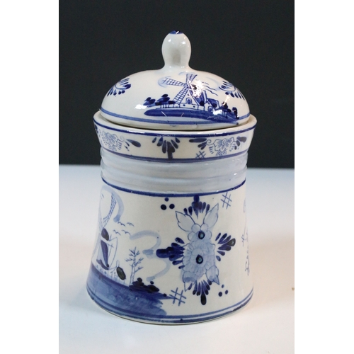 42 - Group of Delft wares, to comprise lidded pot, jug, ashtray, vase, etc. together with two modern Chin... 