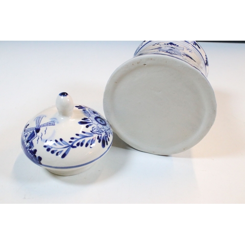 42 - Group of Delft wares, to comprise lidded pot, jug, ashtray, vase, etc. together with two modern Chin... 