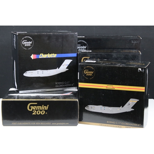 268 - Six boxed 1/200 Gemini 200 diecast model aircraft to include G2DAL332 Delta Airbus A330-200, G2AFO30... 