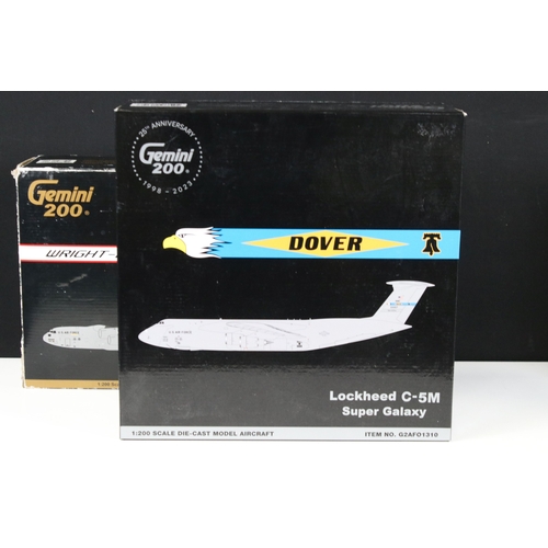 268 - Six boxed 1/200 Gemini 200 diecast model aircraft to include G2DAL332 Delta Airbus A330-200, G2AFO30... 