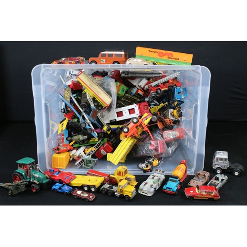 306 - Large collection of playworn diecast models to include Corgi, Majorette, Matchbox, Dinky, etc