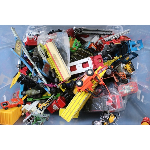 306 - Large collection of playworn diecast models to include Corgi, Majorette, Matchbox, Dinky, etc