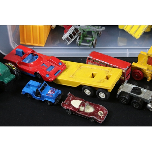 306 - Large collection of playworn diecast models to include Corgi, Majorette, Matchbox, Dinky, etc