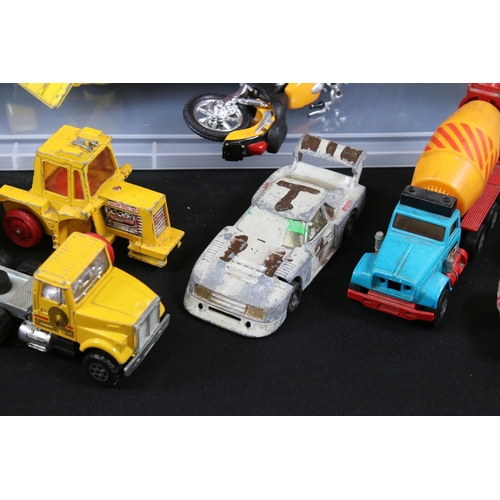 306 - Large collection of playworn diecast models to include Corgi, Majorette, Matchbox, Dinky, etc