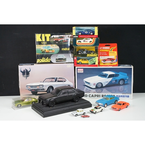 296 - Five boxed Ford related diecast models to include Corgi Juniors 56 Capri Fire Chief, Corgi 331 Ford ... 