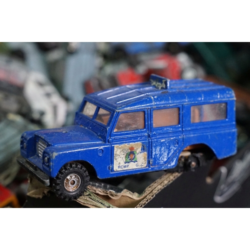 379 - Large collection of play worn diecast models from the mid 20th C to include Corgi, Britains, Dinky e... 