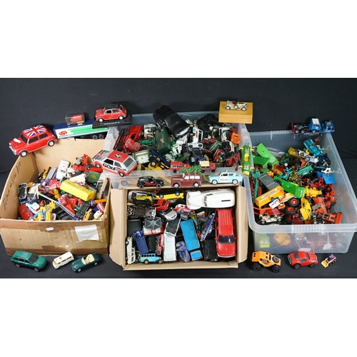 381 - Large quantity of play worn diecast & plastic models circa 1970s onwards to include Matchbox, Corgi,... 
