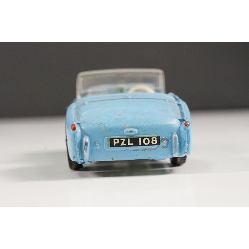 493A - Boxed Triang Spot On No 108 Triumph TR3 diecast model in blue, diecast grubby but good with windscre... 