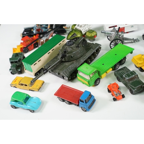 285 - Collection of mixed playworn diecast models to include Corgi Batman Batmobile, Dinky Eagle Transport... 