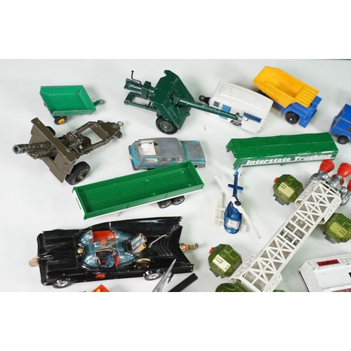 285 - Collection of mixed playworn diecast models to include Corgi Batman Batmobile, Dinky Eagle Transport... 