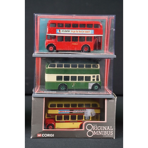 290 - 16 Boxed / cased Corgi Original Omnibus diecast model buses including Limited Edition examples, all ... 