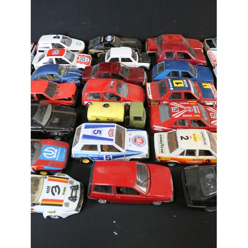 371 - Around 55 large scale diecast models to include Polistil, Mattel Hot Wheels, Corgi, and Burago, main... 