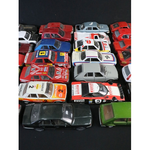 371 - Around 55 large scale diecast models to include Polistil, Mattel Hot Wheels, Corgi, and Burago, main... 