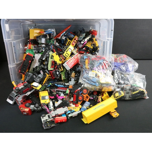 373 - Large collection of playworn diecast models to include Dinky, Corgi, Mattel Hot Wheels, Matchbox Bat... 