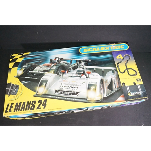 590 - Collection of boxed Scalextric items to include Scalextric Sport Le Mans 24hr, Scalextric Sport John... 