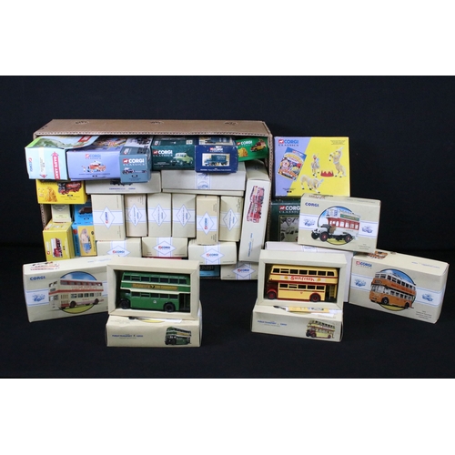 321 - 36 Boxed Corgi diecast models to include Public Transport, Commercials, Chipperfield Circus, Golden ... 