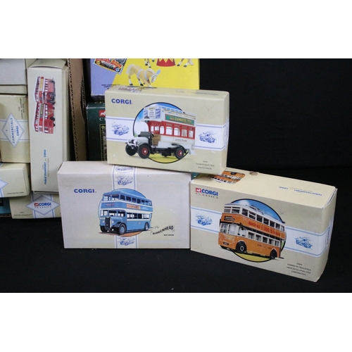 321 - 36 Boxed Corgi diecast models to include Public Transport, Commercials, Chipperfield Circus, Golden ... 