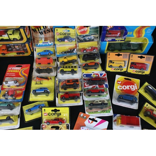 332 - 59 Carded / boxed Corgi & Corgi Junior diecast models to include 223 Safari, 113 Wild West, 105 Ford... 