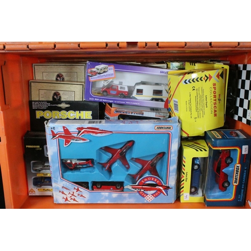 344 - Collection of 60 boxed / cased diecast models to include Corgi Fighting Machines, Matchbox Superking... 