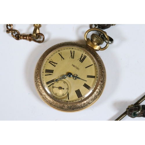A small collection of watches and pocket watches together with albert ...