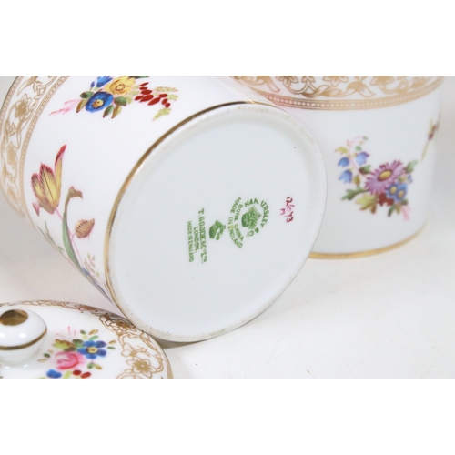 77 - Hammersley & Co part coffee set, having ten coffee cans and saucers, jug, preserve pots, decorated w... 