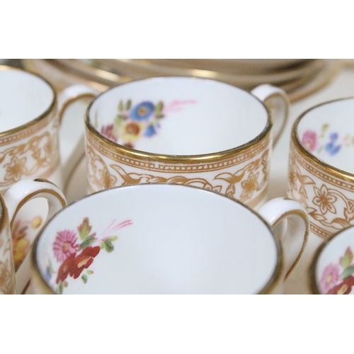 77 - Hammersley & Co part coffee set, having ten coffee cans and saucers, jug, preserve pots, decorated w... 