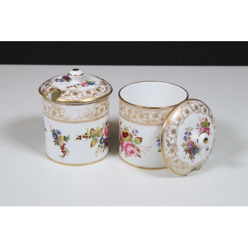 77 - Hammersley & Co part coffee set, having ten coffee cans and saucers, jug, preserve pots, decorated w... 